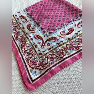 Souleiado Pink Paisley Silk Scarf